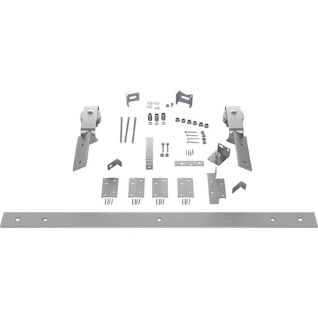 Ekena Millwork Barnfold J-Strap 2-Door Hardware Set for 1 1/4" to 1 3/8" Doors with 24" Track, PC Chrome GB6007M2D24CR